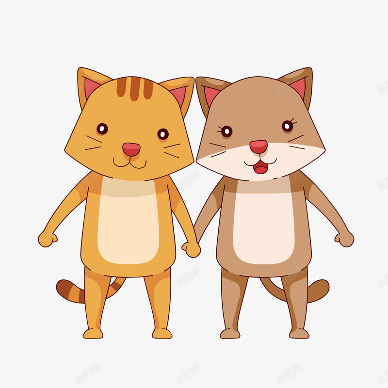 卡通成双成对的猫咪矢量图eps免抠素材_88icon https://88icon.com 卡通 图案 小清新 小猫咪 成双成对 简约 装饰 矢量图