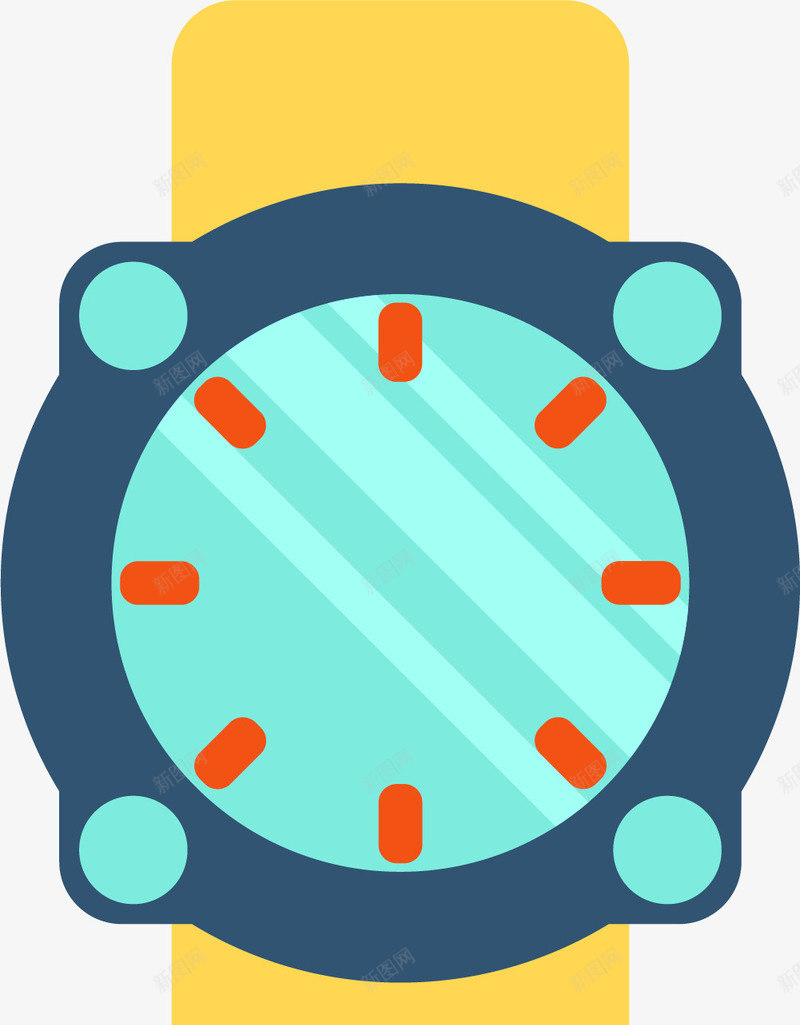 防水卡通手表矢量图eps免抠素材_88icon https://88icon.com 卡通手表 卡通装备 卡通风格 潜水 潜水装备 防水 矢量图