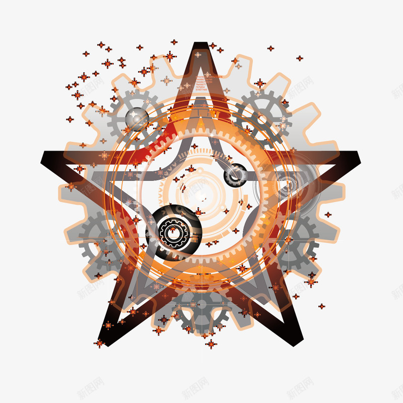 齿轮科技png免抠素材_88icon https://88icon.com 星星 矢量齿轮 科技素材 齿轮