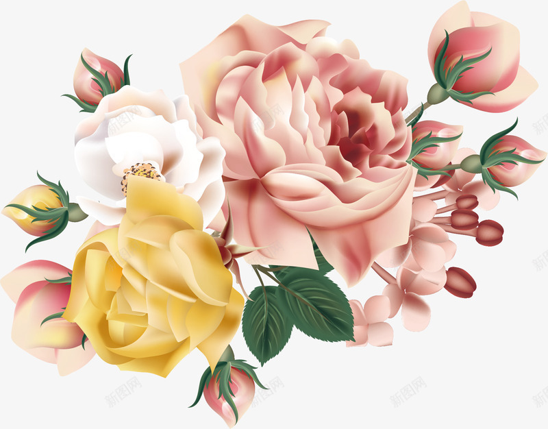 花卉png免抠素材_88icon https://88icon.com 复古花朵 手绘画 手绘花朵 水彩画 玫瑰花 精美 绘画艺术 花卉植物 装饰画 鲜花