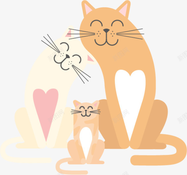 国际家庭日小猫家庭png免抠素材_88icon https://88icon.com 一家三口 呆萌猫咪 国际家庭日 坐着 小猫家庭 开心 我的家人