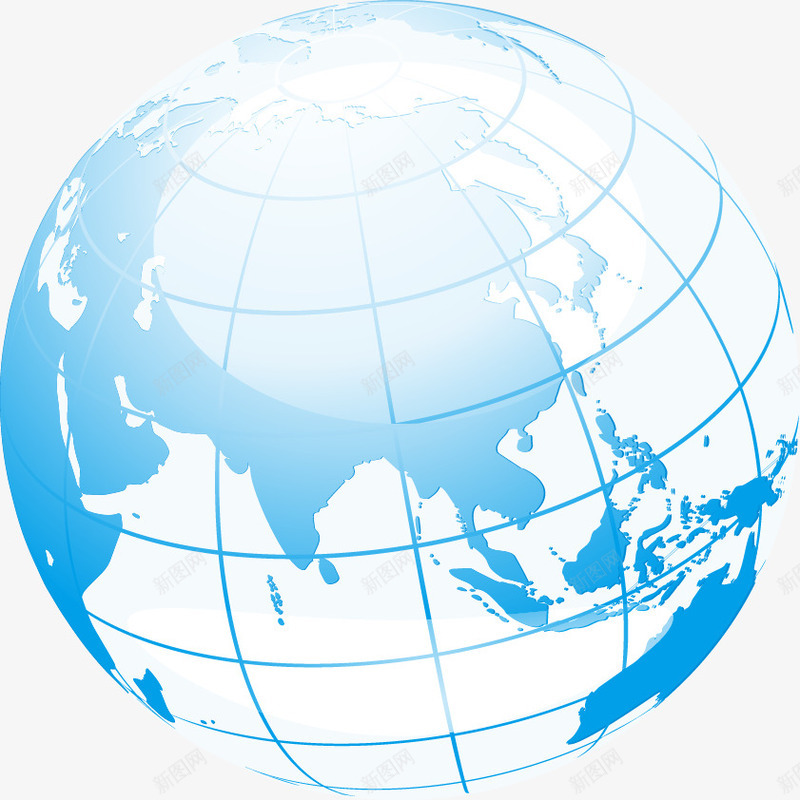 蓝色科技地球矢量图ai免抠素材_88icon https://88icon.com 地球 地球投影 矢量图 科技 蓝色
