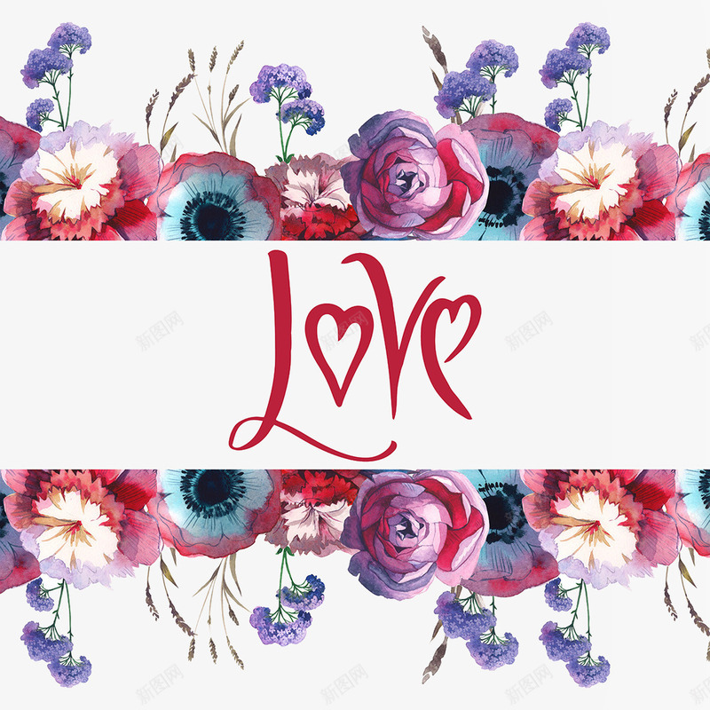 鲜花love海报png免抠素材_88icon https://88icon.com 婚礼庆典喜庆 恋人 浪漫情人节 海报宣传 爱意 鲜花