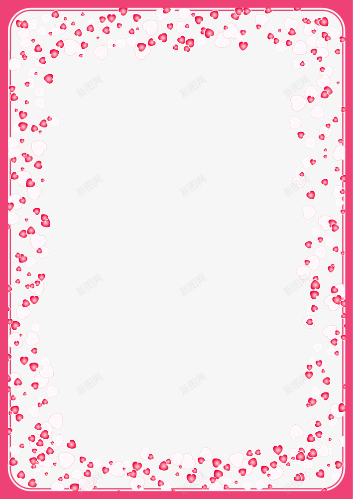 粉红色心形边框png免抠素材_88icon https://88icon.com 情人节 矢量心形 粉红色 花边 边框