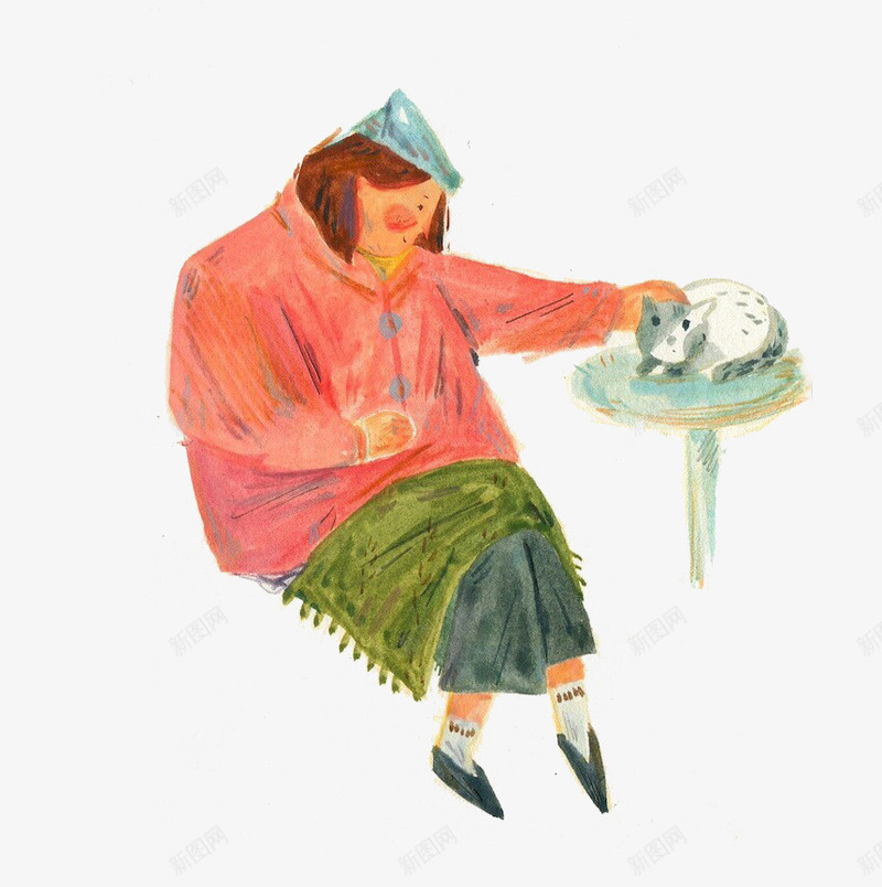 手绘慈祥的老奶奶png免抠素材_88icon https://88icon.com 小猫 慈祥 白猫 老奶奶 老婆婆卡通