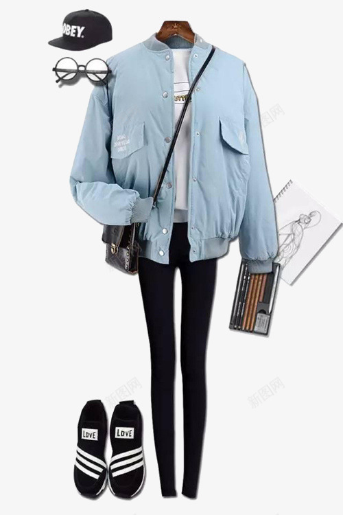 牛仔外套和裤子png免抠素材_88icon https://88icon.com 服装搭配 牛仔外套 裤子