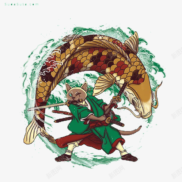 耍鲤鱼旗的猫png免抠素材_88icon https://88icon.com Q版 卡通 卡通人物 叛逆 嘻哈 插画 日本传统图案鲤鱼 暗黑系 涂鸦 潮流 潮牌 美式漫画 美漫 街头涂鸦