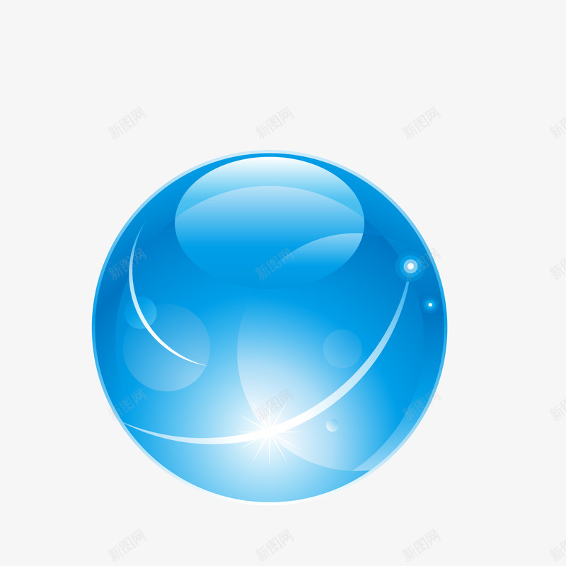 蓝色质感五彩球png免抠素材_88icon https://88icon.com 五彩球 免抠图 创意 发光 圆形球 彩色渐变 彩色球体 立体 蓝色 装饰 质感