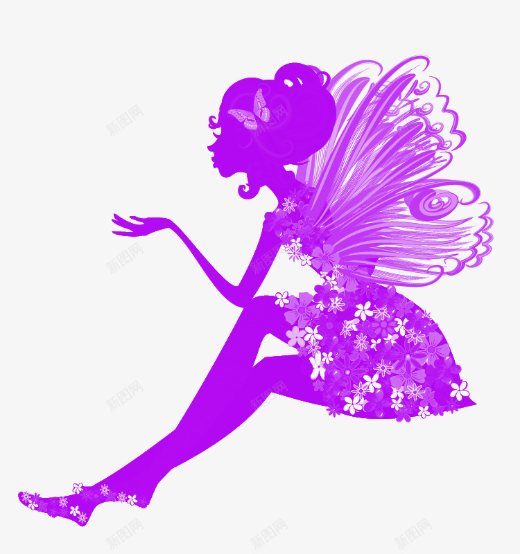 精灵png免抠素材_88icon https://88icon.com 免抠PNG 剪影 情人节 抽象 梦幻 精灵 紫情 紫色花 纹蝴蝶 美女 翅膀 花 花纹 花纹花边 蔓藤 蝴蝶 装饰物件