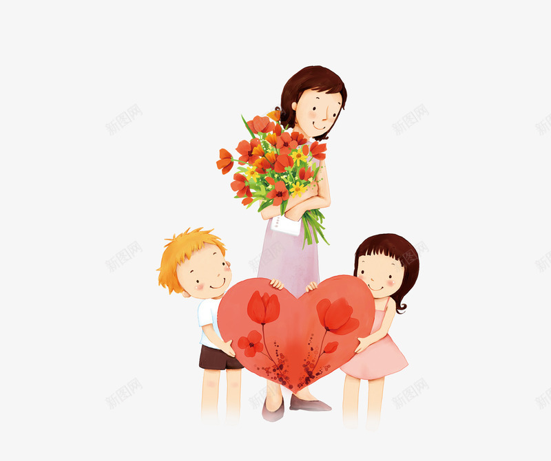 感恩母亲节插画png免抠素材_88icon https://88icon.com PNG 儿女 卡通插画 妈妈谢谢你 康乃馨 感恩母亲 慈祥母亲节 爱心