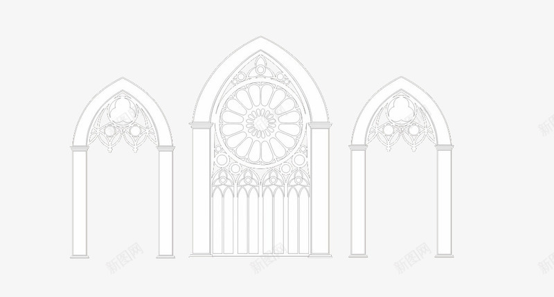 手绘白色欧式门窗png免抠素材_88icon https://88icon.com 建筑门窗 手绘 手绘拱门 拱门 欧氏门窗设计 白色手绘