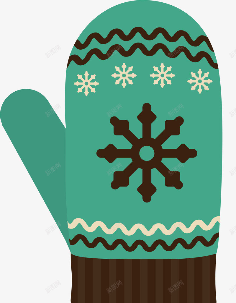 绿色冬日雪花手套png免抠素材_88icon https://88icon.com 保暖手套 冬天 冬季 卡通手套 暖冬 绿色手套 装饰图案