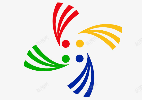 风车png免抠素材_88icon https://88icon.com 四种颜色 风形状 风车