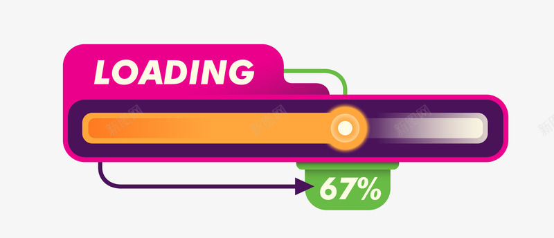 创意进度条元素png免抠素材_88icon https://88icon.com LOADING 加载中 彩虹 科技进度条 进度条