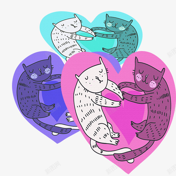 卡通可爱小猫咪png免抠素材_88icon https://88icon.com 卡通 可爱 小猫咪 爱心 猫咪 粉色 紫色 美丽 胸针 蓝绿色