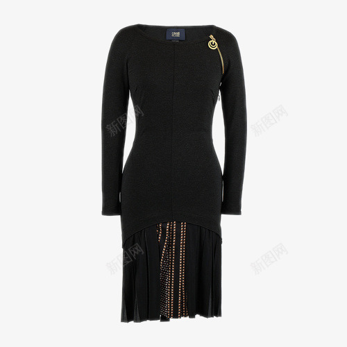 长袖连衣裙png免抠素材_88icon https://88icon.com Cavalli class 修身拼接 女士长袖 时尚纯色 连衣裙