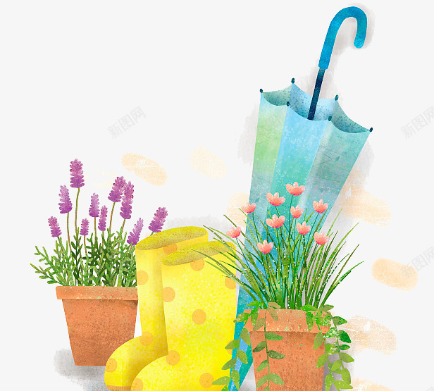 手绘水彩装饰插画黄色雨靴与雨伞png免抠素材_88icon https://88icon.com 手绘 水彩 绿植 花盆 装饰插画 雨伞 雨靴 黄色