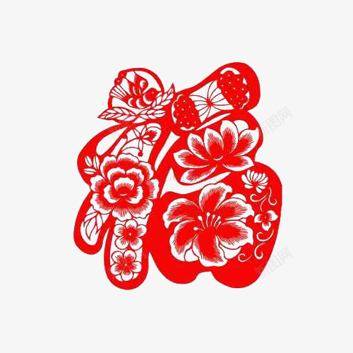 红色喜庆玻璃贴福字png免抠素材_88icon https://88icon.com 中国风 喜庆 玻璃贴 红福 节日