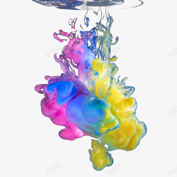彩色水下墨团扩散png免抠素材_88icon https://88icon.com 墨团 墨水 墨汁 彩色 染料 水下扩散 水中墨 颜料 颜色混合