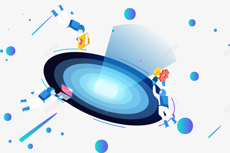 科技云端数据插画矢量图ai免抠素材_88icon https://88icon.com 云端数据 互联网 数据安全 矢量插画 科技 矢量图