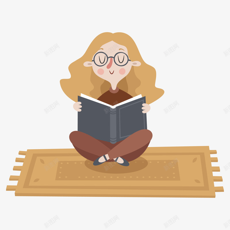 悠闲读书的女性插画png免抠素材_88icon https://88icon.com 休闲生活 女性 教育 读书 释放压力 阅读