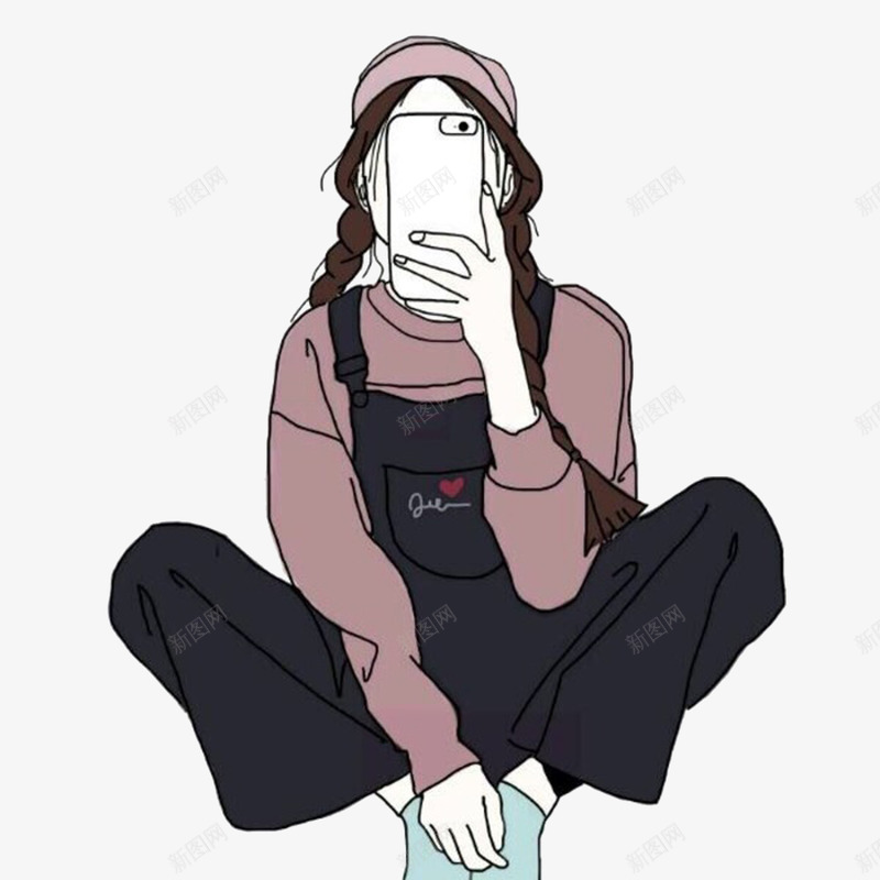 卡通拿手机自拍的女孩png免抠素材_88icon https://88icon.com 卡通 女孩 手绘 插画 美女自拍 自拍海报