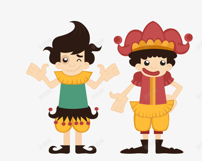 卡通小丑矢量图eps免抠素材_88icon https://88icon.com 卡通女生 卡通小丑 女孩 女生 男生 矢量女生 矢量图