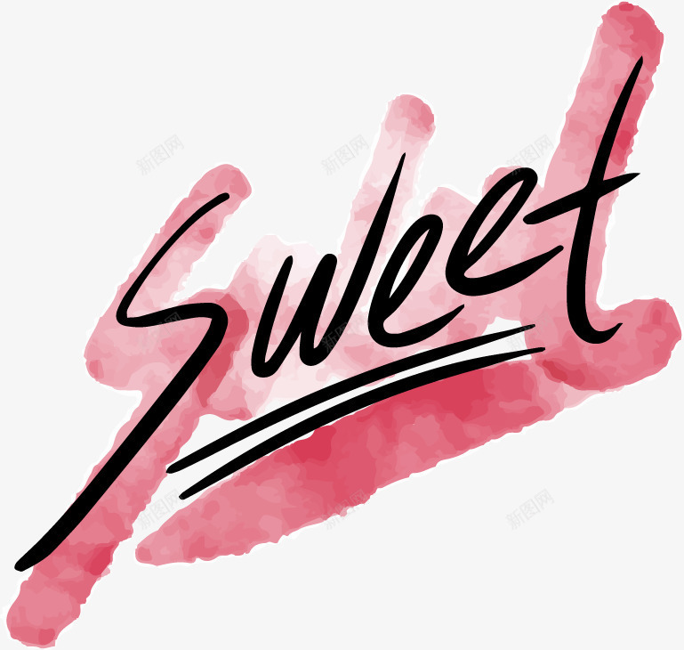 水墨小天使装饰png免抠素材_88icon https://88icon.com sweet 天使与魔鬼 情人节文案免抠 情人节海报装饰 水墨SWEET 水墨英文装饰 爱情衬托 甜蜜英文