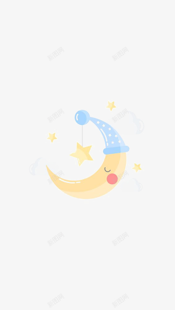 卡通月亮png免抠素材_88icon https://88icon.com 夜晚 弯月亮 手绘月亮 晚安 月亮免扣元素 月亮插画