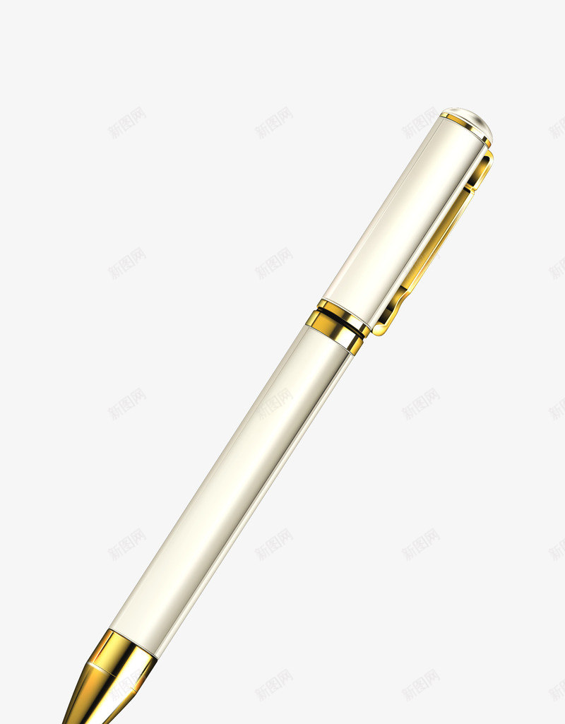 手绘白色钢笔矢量图ai免抠素材_88icon https://88icon.com 手绘 文具 白色钢笔 矢量图
