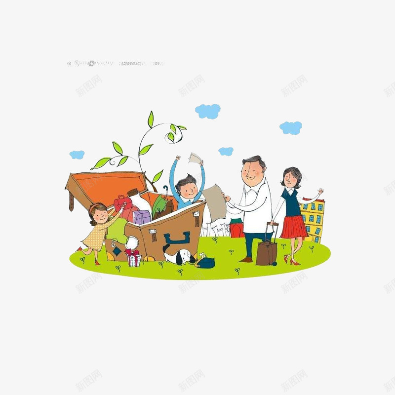 卡通欢乐一家人png免抠素材_88icon https://88icon.com 家人 家庭 欢乐 温馨