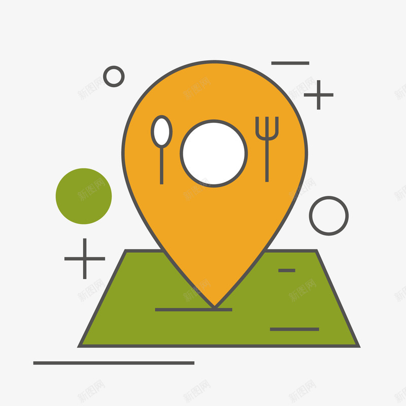彩色地图餐厅定位元素矢量图ai免抠素材_88icon https://88icon.com 位置 地图 定位 彩色 手绘 线稿 美食 餐厅 矢量图