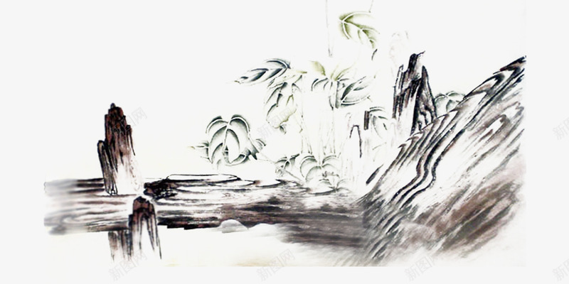 水墨木头植物矢量图ai免抠素材_88icon https://88icon.com 木头 植物 水墨装饰 矢量水墨画 矢量图