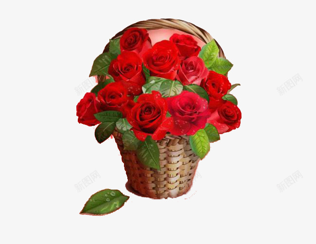 袖珍玫瑰花花篮png免抠素材_88icon https://88icon.com 开业花篮 玫瑰花 素材 花篮 袖珍
