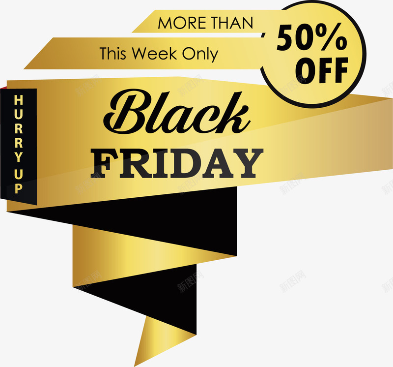 手绘金色折纸标签矢量图ai免抠素材_88icon https://88icon.com 促销 手绘 折纸标签 装饰 金色 黑色星期五 矢量图