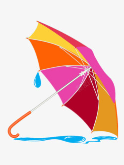 雨滴落在彩色的伞上png图片下载 雨滴落在彩色的伞上素材