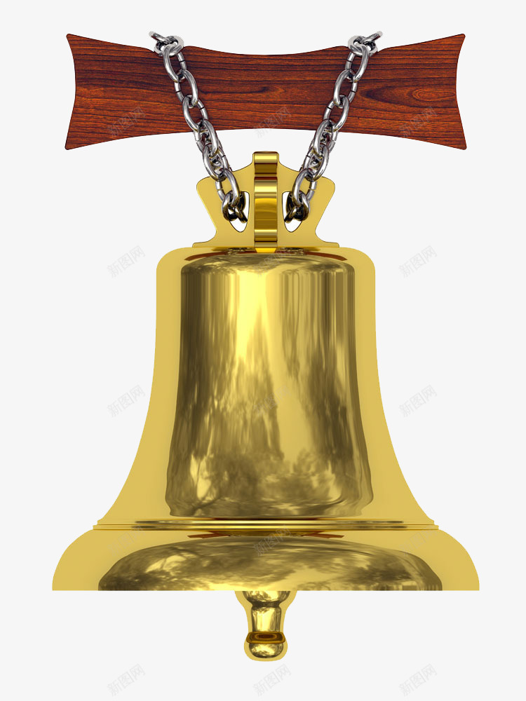 大个铃铛png免抠素材_88icon https://88icon.com 全部商品 商店 实物 悬挂 金色 链子