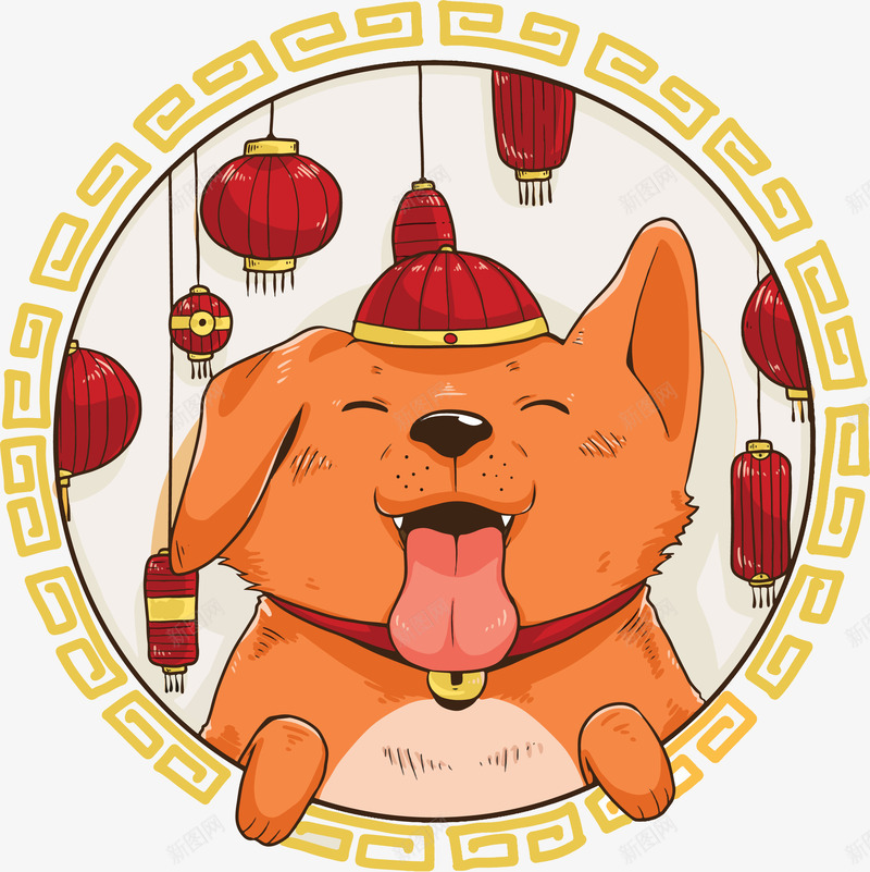2018狗年新春狗年形象矢量图ai免抠素材_88icon https://88icon.com 2018狗年 形象 新年狗 新春狗年形象 新春贺岁 狗年形象 矢量图