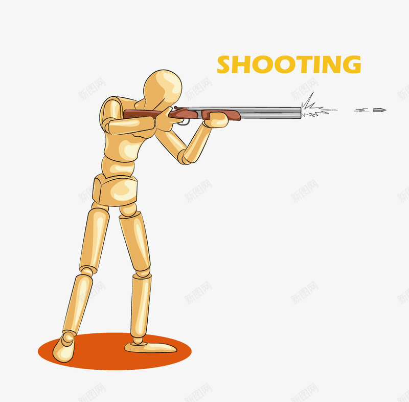 射击运动png免抠素材_88icon https://88icon.com 体育运动 体育项目 创意图形 射击 木偶 木头人 运动人物