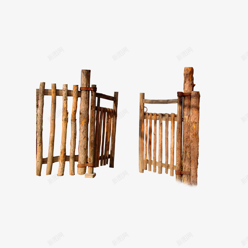 木头栅栏psd免抠素材_88icon https://88icon.com 农村 圆木 整齐 栅栏