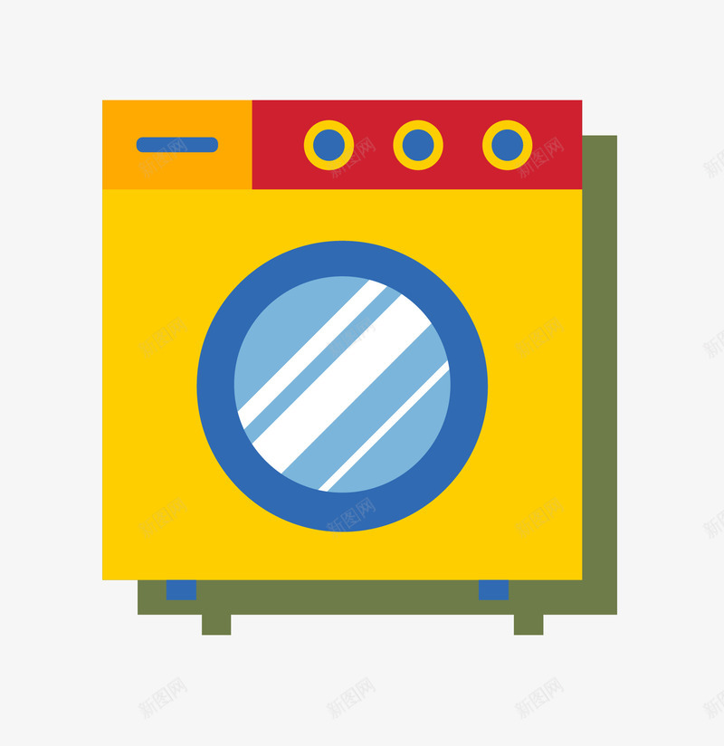 手绘黄色洗衣机png免抠素材_88icon https://88icon.com 家务 家政服务 手绘 洗衣机 素材 黄色