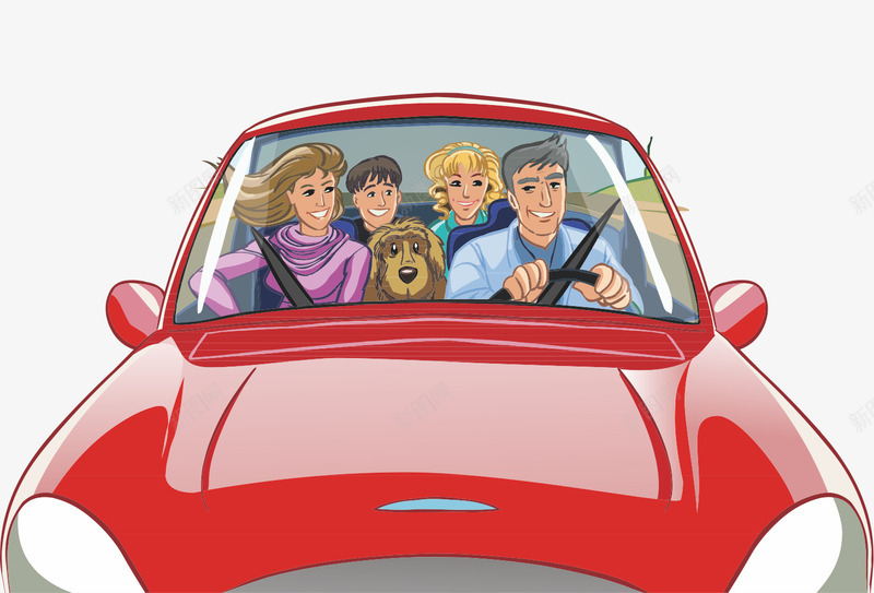 开车旅行的家庭png免抠素材_88icon https://88icon.com 卡通家庭 卡通男士 夫妻 开车的人 旅游 自驾游