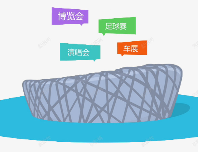 创意卡通鸟巢png免抠素材_88icon https://88icon.com 体育 建筑 背景 鸟巢 鸟巢图