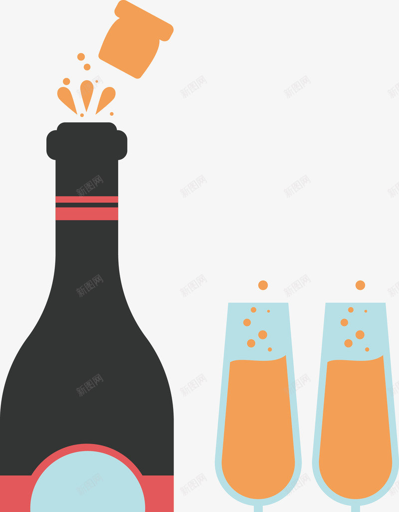 酒会酒杯png免抠素材_88icon https://88icon.com 扁平 酒 酒会 酒杯 酒瓶