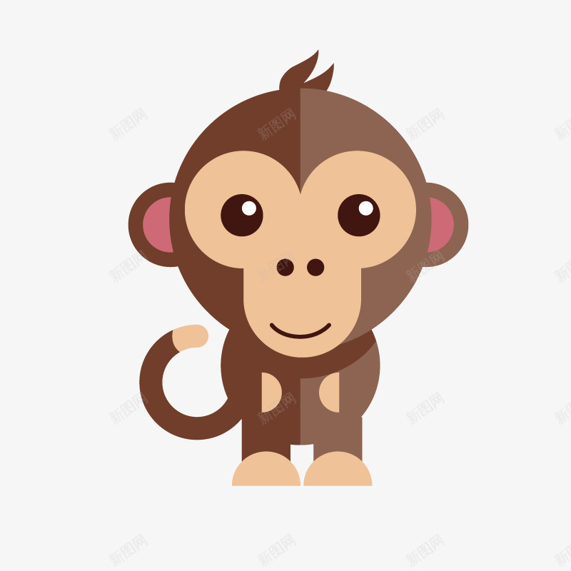 手绘扁平化卡通猴子png免抠素材_88icon https://88icon.com 动物贴纸 卡通动物 卡通猴子 可爱小猴子 属相 水彩 猴子