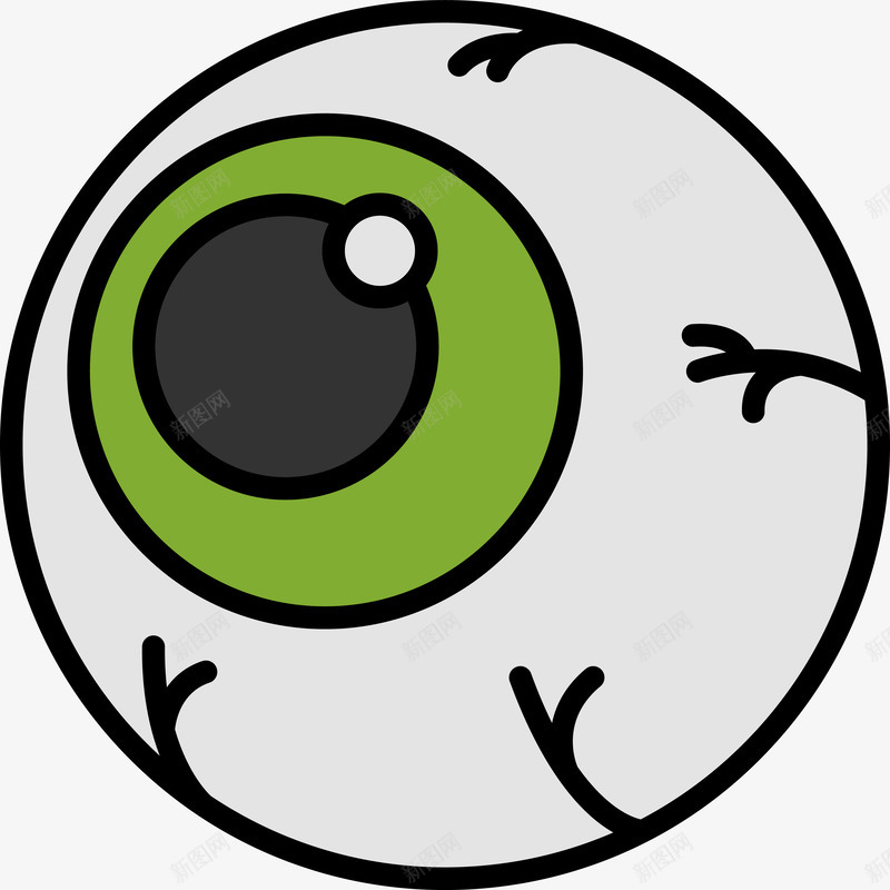 圆形眼球png免抠素材_88icon https://88icon.com 圆形 复活节 扁平化 眼球 矢量图案 贴纸 鬼节