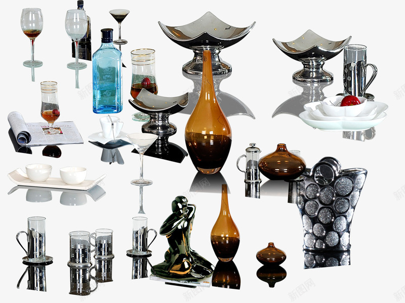 家用物品psd免抠素材_88icon https://88icon.com 瓷器 花瓶 酒杯