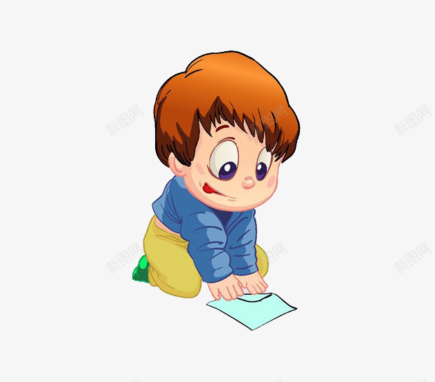 卡通男孩折纸png免抠素材_88icon https://88icon.com 折纸 玩耍 童年 跪着 跪着的人