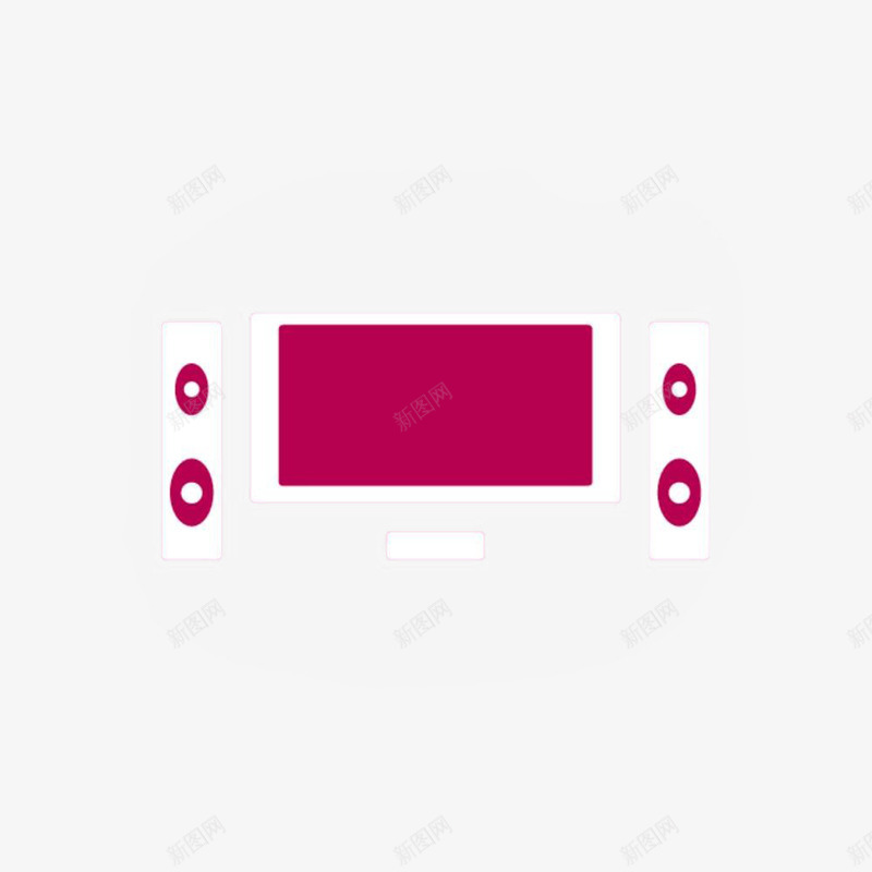 手绘扁平影视设备png免抠素材_88icon https://88icon.com 家庭影院 扁平 手绘 放映设备 电视 私人影院 红色