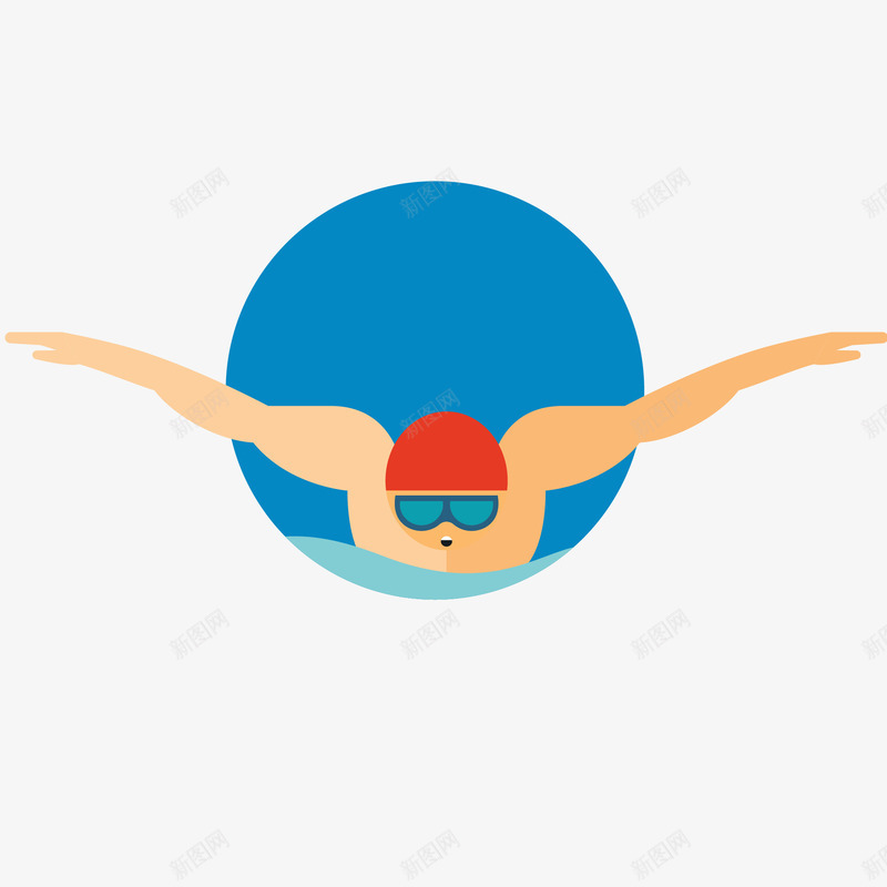 游泳训练插画矢量图ai免抠素材_88icon https://88icon.com 成年人 泳帽 泳镜 游泳 游泳比赛 游泳训练矢量插画 职业 矢量图